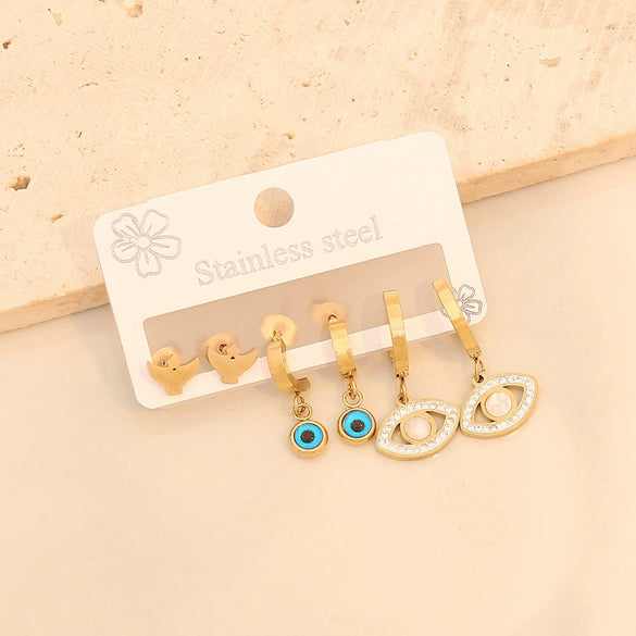 Wholesale Stainless Steel Drop Shape Earrings With Electroplating Treatment For Women