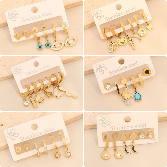 Wholesale Stainless Steel Drop Shape Earrings With Electroplating Treatment For Women