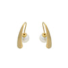 Wholesale Stainless Steel Drop Shape Electroplated Imitation Pearl Women's Earrings Highend Niche Design