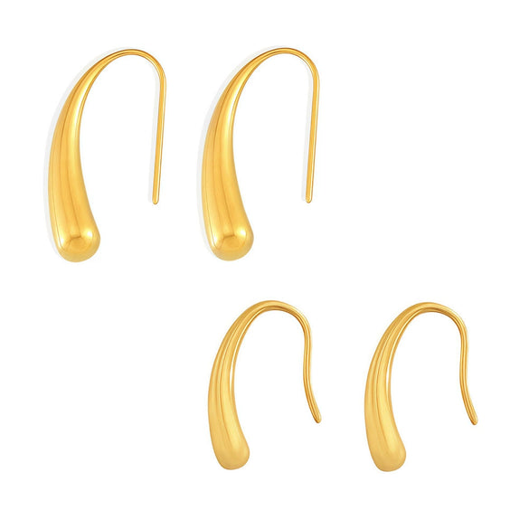 Wholesale 316L Stainless Steel Drop Shape Geometric Earrings Pvd Electroplated Light Luxury Style For Women