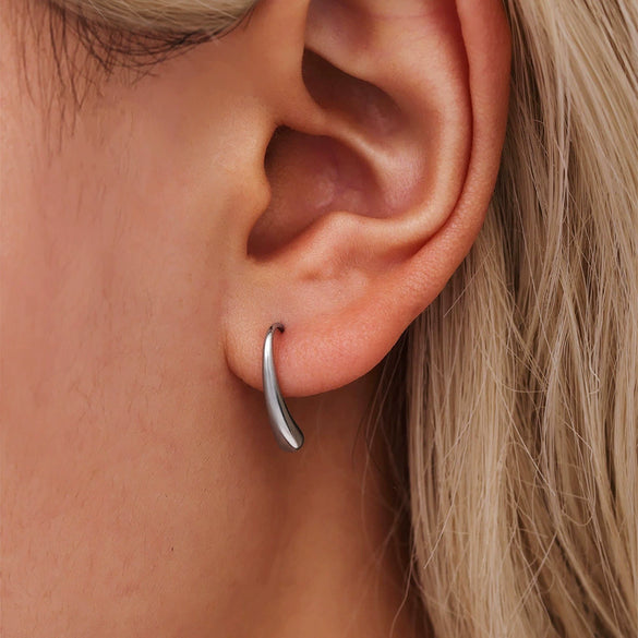 Wholesale 316L Stainless Steel Drop Shape Geometric Earrings Pvd Electroplated Light Luxury Style For Women