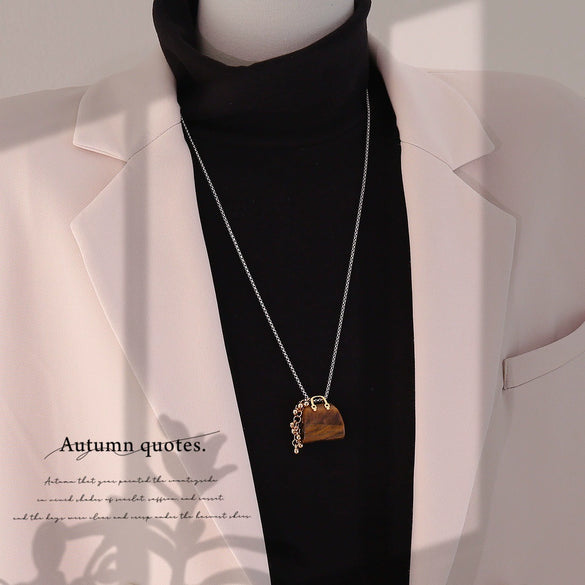 Wholesale Stainless Steel Drop Shape Metal Pull Long Necklace For Stacking