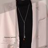 Wholesale Stainless Steel Drop Shape Metal Pull Long Necklace For Stacking