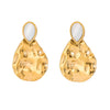 Wholesale Stainless Steel Drop Shaped Cat's Eye Stone Earrings With 18K Gold Electroplating For Women Quiet Design Sense Minimalist Style