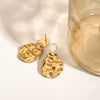 Wholesale Stainless Steel Drop Shaped Cat's Eye Stone Earrings With 18K Gold Electroplating For Women Quiet Design Sense Minimalist Style
