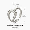 Wholesale Stainless Steel Drop Shaped Open Ring For Women With Hip Hop Line Design And Electroplating Treatment