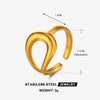 Wholesale Stainless Steel Drop Shaped Open Ring For Women With Hip Hop Line Design And Electroplating Treatment