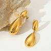 Wholesale Stainless Steel Dropshaped Geometric Earrings For Women With Electroplating Treatment