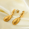 Wholesale Stainless Steel Dropshaped Geometric Earrings For Women With Electroplating Treatment