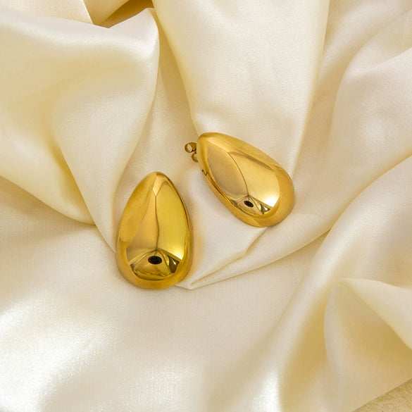 Wholesale Stainless Steel Dropshaped Irregular Retro Earrings Electroplated Jewelry