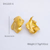 Wholesale Stainless Steel Dropshaped Irregular Retro Earrings Electroplated Jewelry