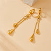 Wholesale Stainless Steel Dropshaped Love Water Drops Bells Pattern Electroplated Earrings And Necklaces Set For Women