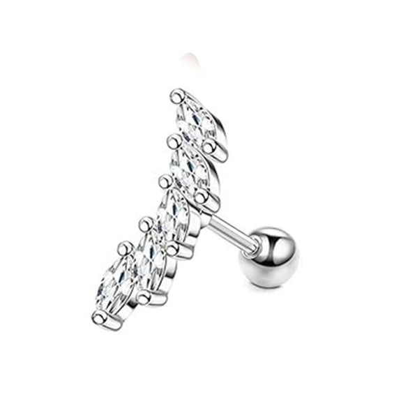 Wholesale Stainless Steel Ear Bone Nail Jewelry With Star Shape And 14K Real Gold Plating In Plants And Flowers Style
