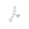 Wholesale Stainless Steel Ear Bone Nail Jewelry With Star Shape And 14K Real Gold Plating In Plants And Flowers Style