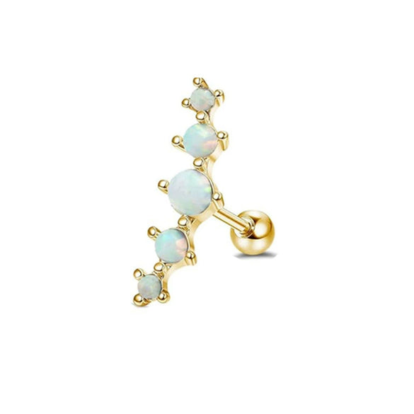 Wholesale Stainless Steel Ear Bone Nail Jewelry With Star Shape And 14K Real Gold Plating In Plants And Flowers Style