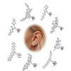 Wholesale Stainless Steel Ear Bone Nail Jewelry With Star Shape And 14K Real Gold Plating In Plants And Flowers Style