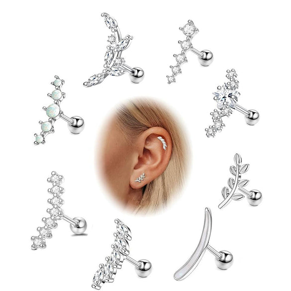 Wholesale Stainless Steel Ear Bone Nail Jewelry With Star Shape And 14K Real Gold Plating In Plants And Flowers Style