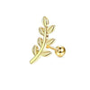 Wholesale Stainless Steel Ear Bone Nail Jewelry With Star Shape And 14K Real Gold Plating In Plants And Flowers Style