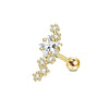 Wholesale Stainless Steel Ear Bone Nail Jewelry With Star Shape And 14K Real Gold Plating In Plants And Flowers Style
