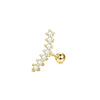 Wholesale Stainless Steel Ear Bone Nail Jewelry With Star Shape And 14K Real Gold Plating In Plants And Flowers Style