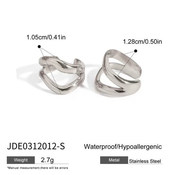Wholesale Stainless Steel Ear Clip Earrings For Women With Geometric Style And Electroplating Treatment
