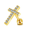 Wholesale Stainless Steel Ear Nails With Fivepointed Star Peach Heart And Cross Shapes Microinlaid Zircon Electroplated For Women