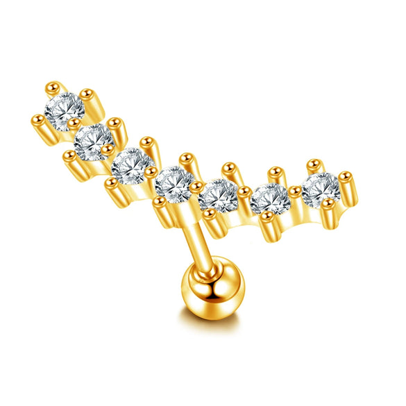 Wholesale Stainless Steel Ear Nails With Fivepointed Star Peach Heart And Cross Shapes Microinlaid Zircon Electroplated For Women