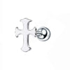 Wholesale Stainless Steel Ear Nails With Fivepointed Star Peach Heart And Cross Shapes Microinlaid Zircon Electroplated For Women