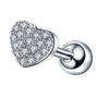 Wholesale Stainless Steel Ear Nails With Fivepointed Star Peach Heart And Cross Shapes Microinlaid Zircon Electroplated For Women