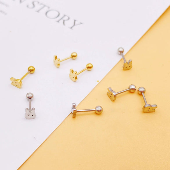 Wholesale Stainless Steel Ear Nails With Fivepointed Star Peach Heart And Cross Shapes Microinlaid Zircon Electroplated For Women