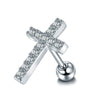Wholesale Stainless Steel Ear Nails With Fivepointed Star Peach Heart And Cross Shapes Microinlaid Zircon Electroplated For Women