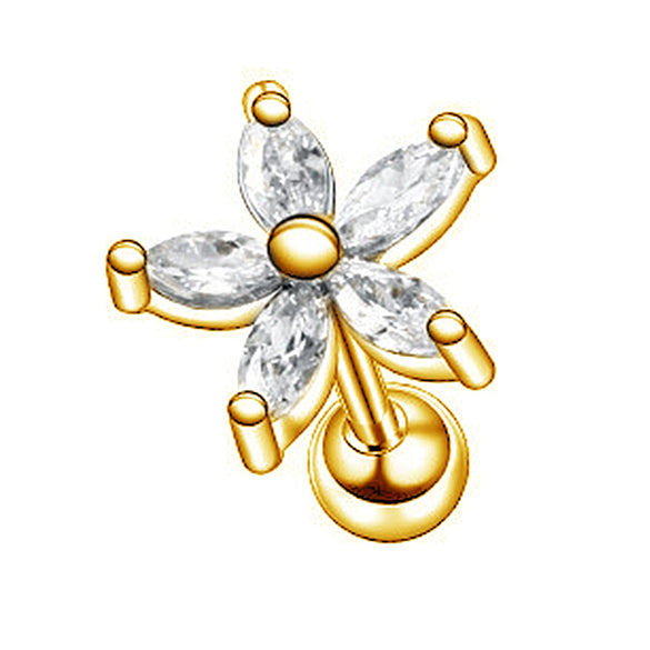 Wholesale Stainless Steel Ear Nails With Fivepointed Star Peach Heart And Cross Shapes Microinlaid Zircon Electroplated For Women