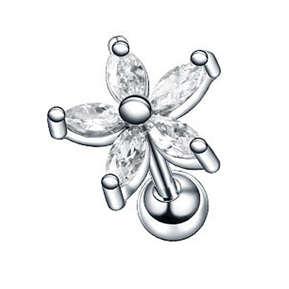 Wholesale Stainless Steel Ear Nails With Fivepointed Star Peach Heart And Cross Shapes Microinlaid Zircon Electroplated For Women