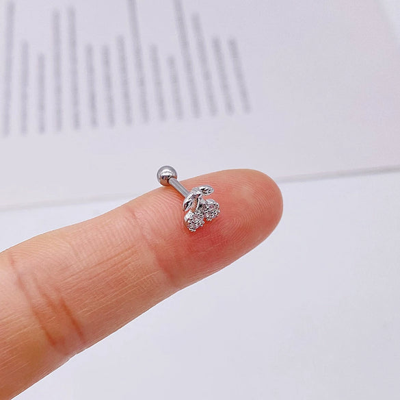 Wholesale Stainless Steel Ear Nails With Fivepointed Star Peach Heart And Cross Shapes Microinlaid Zircon Electroplated For Women