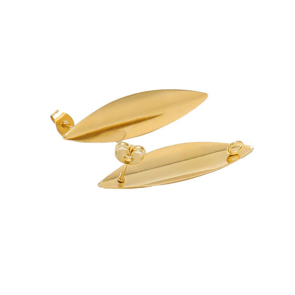Wholesale Stainless Steel Earring Accessories Asymmetrical Exaggerated Plaid Geometric Electroplated