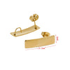 Wholesale Stainless Steel Earring Accessories Asymmetrical Exaggerated Plaid Geometric Electroplated