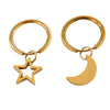 Wholesale Stainless Steel Earrings And Necklace Set With Stars Sun And Moon Clouds And Universe Patterns Electroplated Light Luxury Style