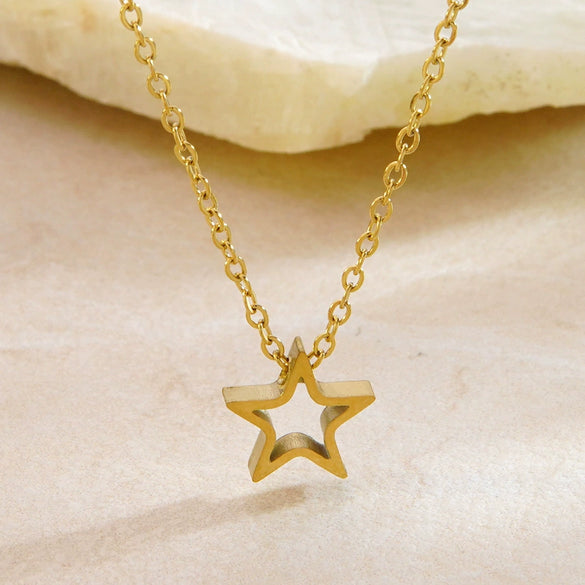 Wholesale Stainless Steel Earrings And Necklace Set With Stars Sun And Moon Clouds And Universe Patterns Electroplated Light Luxury Style