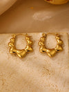 Wholesale Stainless Steel Earrings For Women With Leaf And Geometric Patterns Electroplated Design