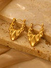 Wholesale Stainless Steel Earrings For Women With Leaf And Geometric Patterns Electroplated Design
