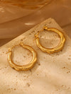Wholesale Stainless Steel Earrings For Women With Leaf And Geometric Patterns Electroplated Design
