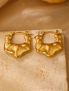 Wholesale Stainless Steel Earrings For Women With Leaf And Geometric Patterns Electroplated Design