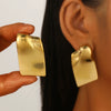Wholesale Stainless Steel Earrings For Women With Leaf And Geometric Patterns Electroplated Design