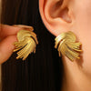 Wholesale Stainless Steel Earrings For Women With Leaf And Geometric Patterns Electroplated Design