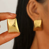 Wholesale Stainless Steel Earrings For Women With Leaf And Geometric Patterns Electroplated Design