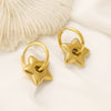 Wholesale Stainless Steel Earrings For Women With Leaf And Geometric Patterns Electroplated Design