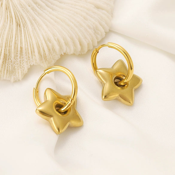 Wholesale Stainless Steel Earrings For Women With Leaf And Geometric Patterns Electroplated Design