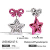Wholesale Stainless Steel Earrings For Women With Star And Bow Pattern Electroplated Sweet Cool Style