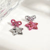 Wholesale Stainless Steel Earrings For Women With Star And Bow Pattern Electroplated Sweet Cool Style