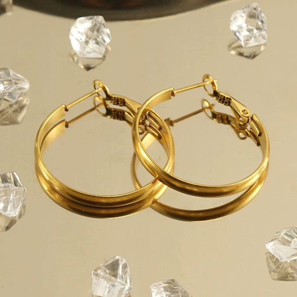 Wholesale 316L Stainless Steel Earrings Geometric Fashion Electroplating Style For Women